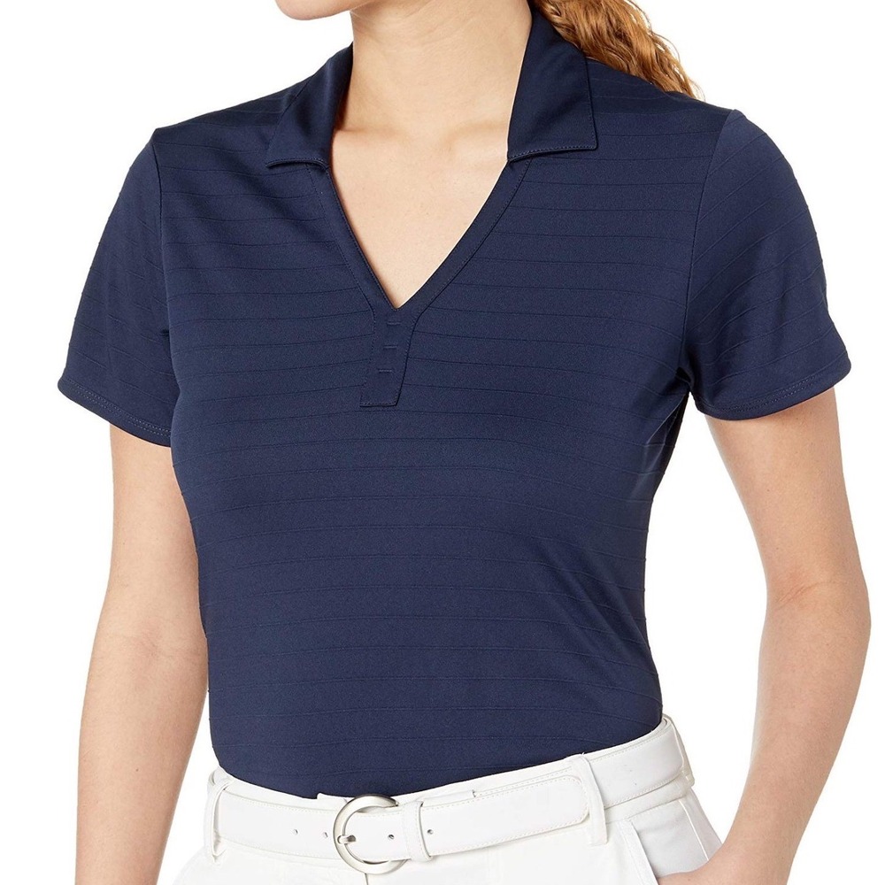 READ!! Callaway Womens Opti-Dry Navy Blue V-Neck Golf Polo Size Large